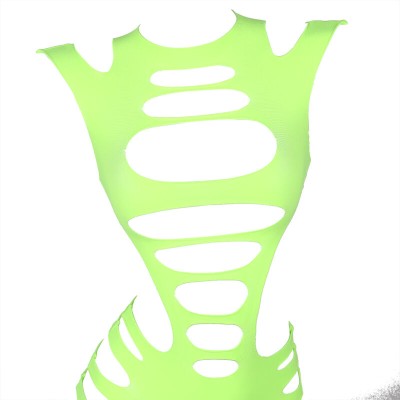 SUBBLIME - 952280 BODYSTOCKING VERDE MANGA LONGA COM REDE ELSTICA TAMANHO ÚNICO - D-241377 - Dona Pimenta