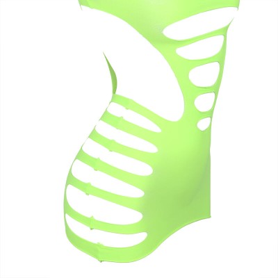 SUBBLIME - 952280 BODYSTOCKING VERDE MANGA LONGA COM REDE ELSTICA TAMANHO ÚNICO - D-241377 - Dona Pimenta