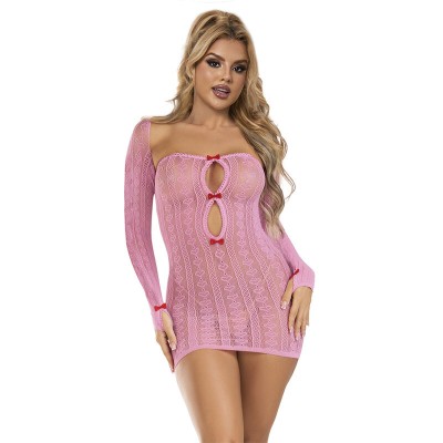 SUBBLIME - 952471 BODYSTOCKING ROSA EM REDE TAMANHO ÚNICO - D-241396 - Dona Pimenta