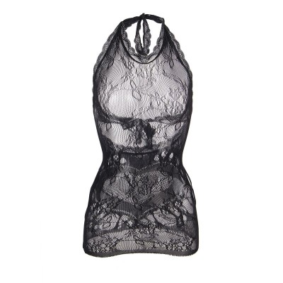 SUBBLIME - 952075 VESTIDO CURTO DE REDE COM DETALHE NAS COSTAS E CORAÇÃO PRETO TAMANHO ÚNICO - D-241356 - Dona Pimenta