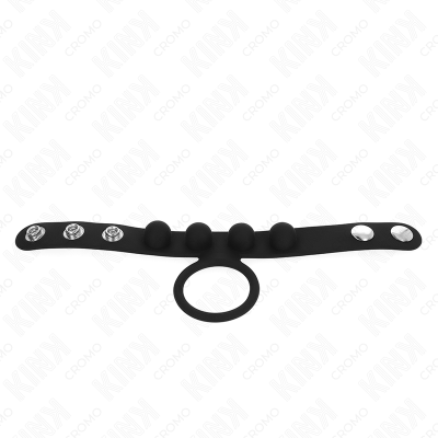 KINK - ANEL DE COURO PARA PÉNIS 3,5 CM COM FECHO DE PRESSÃO 23 X 2 CM - D-241243 - Dona Pimenta