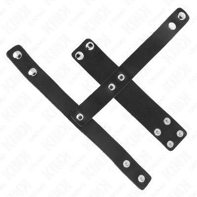 KINK - ANEL DE COURO PARA PÉNIS COM DIVISOR DE BOLAS AJUSTÃVEL - D-241247 - Dona Pimenta