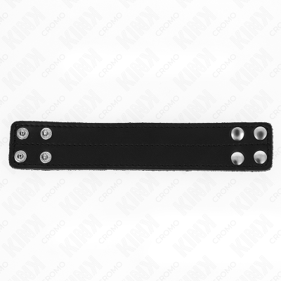 KINK - ANEL DE COURO PARA PÉNIS COM FECHO DE PRESSÃO 18,5 X 3,3 CM - D-241251 - Dona Pimenta