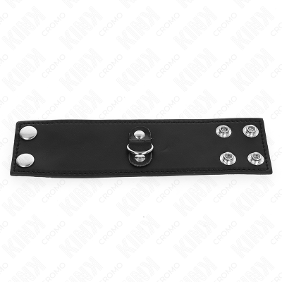 KINK - ANEL DE COURO PARA PÉNIS COM FECHO DE PRESSÃO 18 X 5 CM - D-241257 - Dona Pimenta