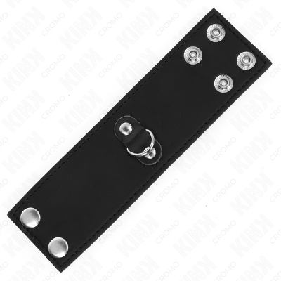KINK - ANEL DE COURO PARA PÉNIS COM FECHO DE PRESSÃO 18 X 5 CM - D-241257 - Dona Pimenta