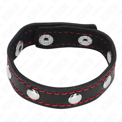 KINK - ANEL DE PÉNIS DE COURO COM ESPIGÃES 21,5 X 1,6 CM - D-241262 - Dona Pimenta