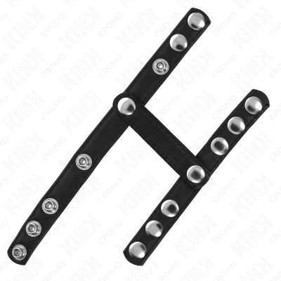 KINK - ANEL PARA PÉNIS COM 3 TIRAS DIVISORAS DE BOLAS AJUSTÁVEIS - D-241275 - Dona Pimenta