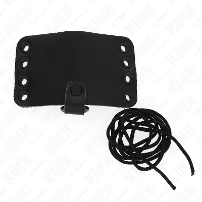 KINK - ANEL DE COURO PARA PÉNIS COM FECHO DE RENDA E CADARÃOS - D-241276 - Dona Pimenta