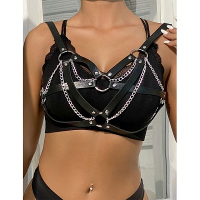 SUBBLIME - 953713 PUNK BONDAGE CINTO FIVELA DE METAL PRETO TAMANHO ÚNICO - D-242144 - Dona Pimenta