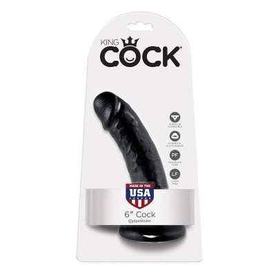 KING COCK 6" PENE NEGRO 15.2 CM - PD5501-23 - Dona Pimenta