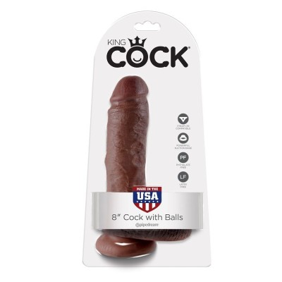 KING COCK 8" PENE REALISTICO MARRON 20.3CM - PD5507-29 - Dona Pimenta