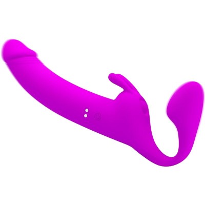 PRETTY LOVE - ZANINI STRAPLESS STRAP-ON 10 VIBRAÇÕES ROXO - D-241908 - Dona Pimenta