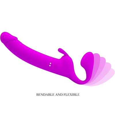 PRETTY LOVE - ZANINI STRAPLESS STRAP-ON 10 VIBRAÇÕES ROXO - D-241908 - Dona Pimenta