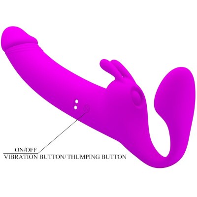 PRETTY LOVE - ZANINI STRAPLESS STRAP-ON 10 VIBRAÇÕES ROXO - D-241908 - Dona Pimenta