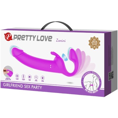 PRETTY LOVE - ZANINI STRAPLESS STRAP-ON 10 VIBRAÇÕES ROXO - D-241908 - Dona Pimenta