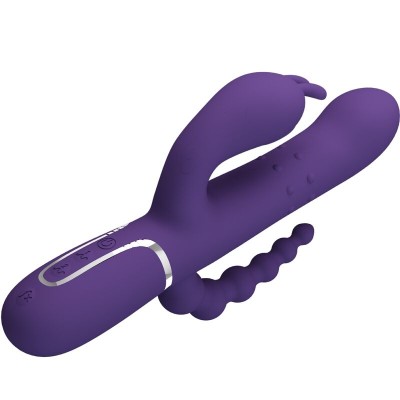 PRETTY LOVE - CAMMY TRIPLO VIBRADOR MULTIFUNÇÃO 4 EM 1 ROXO - D-241872 - Dona Pimenta