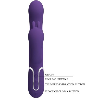 PRETTY LOVE - CAMMY TRIPLO VIBRADOR MULTIFUNÇÃO 4 EM 1 ROXO - D-241872 - Dona Pimenta