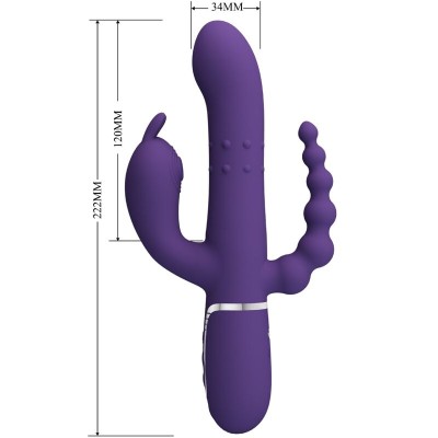 PRETTY LOVE - CAMMY TRIPLO VIBRADOR MULTIFUNÇÃO 4 EM 1 ROXO - D-241872 - Dona Pimenta