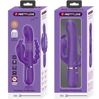PRETTY LOVE - CAMMY TRIPLO VIBRADOR MULTIFUNÇÃO 4 EM 1 ROXO - D-241872 - Dona Pimenta
