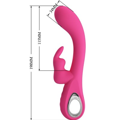 PRETTY LOVE - NOVAK RABBIT VIBRADOR 12 VIBRAÇÕES ROSA - D-241884 - Dona Pimenta