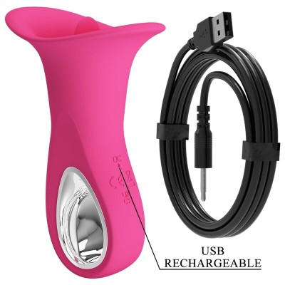 PRETTY LOVE - CLYDE VIBRADOR ORAL LÍNGUA VIBRANTE 12 VIBRAÇÕES ROSA - D-241885 - Dona Pimenta