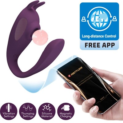 PRETTY LOVE - ESTIMULADOR E VIBRADOR SHEY APLICATIVO GRATUITO LONGA DISTÃNCIA ROXO - D-241868 - Dona Pimenta
