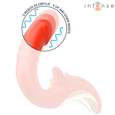 INTENSE - VIBRADOR E ESTIMULADOR PAULINA EM FORMA DE U VERMELHO - D-242088 - Dona Pimenta