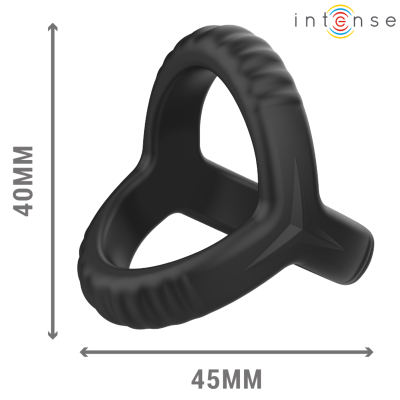 INTENSE - CARSON ANEL DE PÉNIS DUPLO DE SILICONE PRETO MODELO 4 - D-241980 - Dona Pimenta