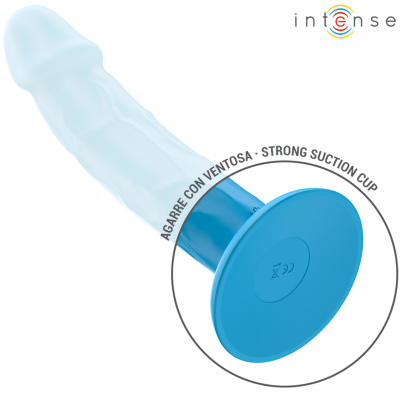 INTENSE - PHOEBE VIBRADOR REALISTA 10 VIBRAÇÕES AZUL CONTROLE REMOTO - D-241958 - Dona Pimenta