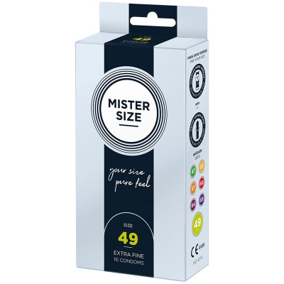 MISTER SIZE - PRESERVATIVO TAMANHO S 49 MM (10 UNIDADES) - D-242277 - Dona Pimenta