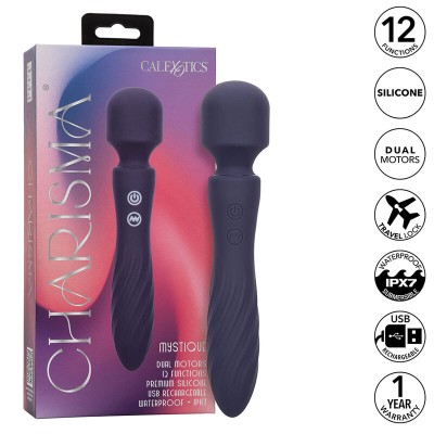 CALEXOTICS - CHARISMA MYSTIQUE MASSAGER DUAL MOTORS 12 FUNÇÕES 20,5 CM X 4,5 CM ROXO - D-241465 - Dona Pimenta