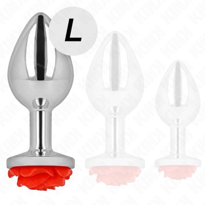 KINK - PLUG ANAL ROSA VERMELHO TAMANHO L - D-242594 - Dona Pimenta