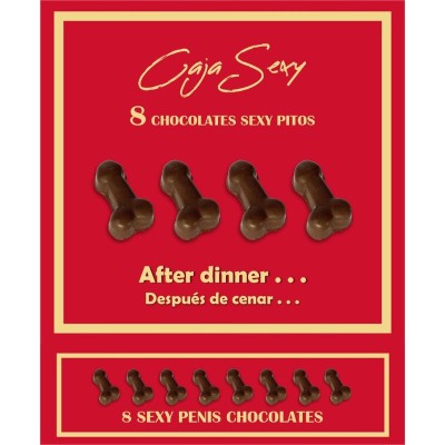 DIABLO PICANTE - CAIXA DE 8 CHOCOLATES EM FORMA DE PÉNIS - D-242346 - Dona Pimenta