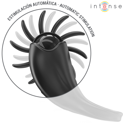 INTENSE - MABEL ANEL VIBRATÓRIO 10 VIBRAÇÕES COM ESTIMULADOR DE CLITÓRIS PRETO - D-242083 - Dona Pimenta