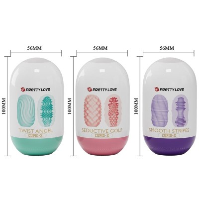 PRETTY LOVE - CUPID X 18 MASTURBADORES MASCULINOS DIFERENTES TEXTURAS - D-242432 - Dona Pimenta