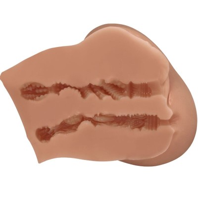 CRAZY BULL - LUNA VIBRADOR BUTT COM VAGINA REALISTA E ÂNUS CONTROLE DE CARNE REMOTO - D-242450 - Dona Pimenta