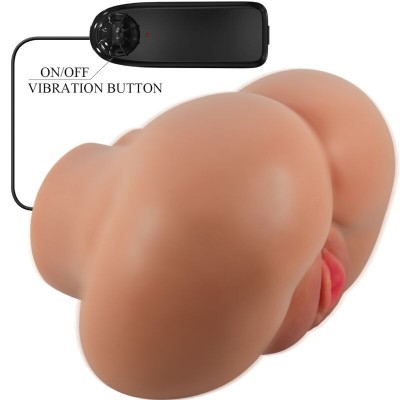 CRAZY BULL - LUNA VIBRADOR BUTT COM VAGINA REALISTA E ÂNUS CONTROLE DE CARNE REMOTO - D-242450 - Dona Pimenta