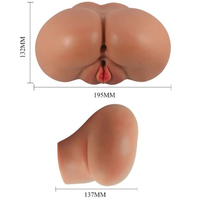 CRAZY BULL - LUNA VIBRADOR BUTT COM VAGINA REALISTA E ÂNUS CONTROLE DE CARNE REMOTO - D-242450 - Dona Pimenta