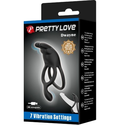 PRETTY LOVE - SETH ANEL VIBRATÓRIO DUPLO COELHO 7 VIBRAÇÕES PRETO - D-242463 - Dona Pimenta