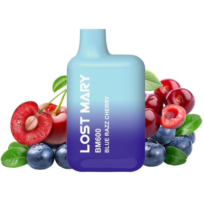 LOST MARY - BM600 NICOTINA VAPER 2% DESCARTÁVEL AZUL RAZZ CHERRY - D-242687 - Dona Pimenta