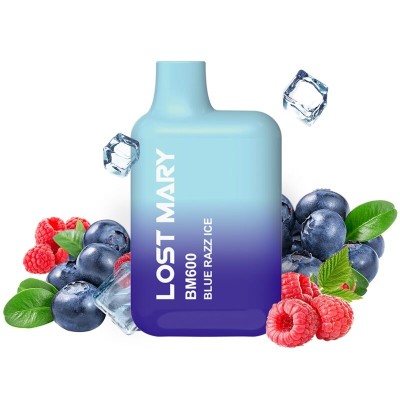 LOST MARY - BM600 NICOTINA VAPER 2% DESCARTÁVEL AZUL RAZZ ICE - D-242690 - Dona Pimenta