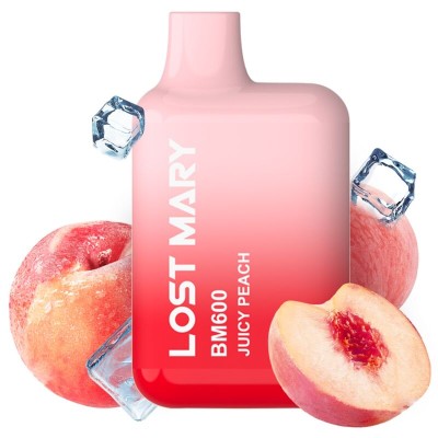 LOST MARY - BM600 NICOTINE VAPER 2% DESCARTÁVEL JUICY PEACH - D-242692 - Dona Pimenta