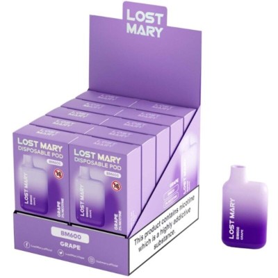 LOST MARY - BM600 NICOTINA VAPER 2% UVA DESCARTÁVEL - D-242693 - Dona Pimenta