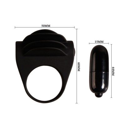 PRETTY LOVE CHESTER ANILLO VIBRADOR NEGRO - D-205206 - Dona Pimenta