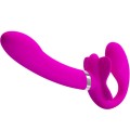 PRETTY LOVE - VIBRADOR VALERIE DOUBLE STRAP-ON 12 VIBRAÇÕES ROXO - D-242423 - Dona Pimenta