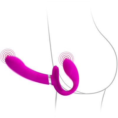 PRETTY LOVE - VIBRADOR VALERIE DOUBLE STRAP-ON 12 VIBRAÇÕES ROXO - D-242423 - Dona Pimenta