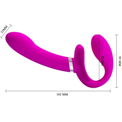 PRETTY LOVE - VIBRADOR VALERIE DOUBLE STRAP-ON 12 VIBRAÇÕES ROXO - D-242423 - Dona Pimenta