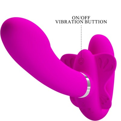 PRETTY LOVE - VIBRADOR VALERIE DOUBLE STRAP-ON 12 VIBRAÇÕES ROXO - D-242423 - Dona Pimenta