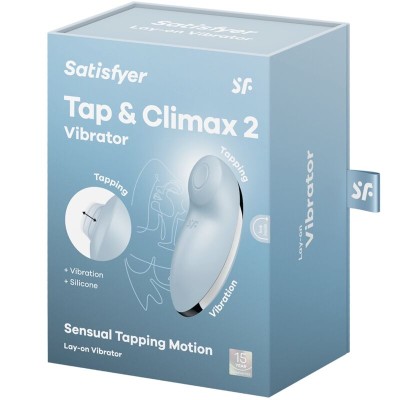 SATISFYER - TAP & CLIMAX 2 VIBRADOR & ESTIMULADOR AZUL - D-241757 - Dona Pimenta
