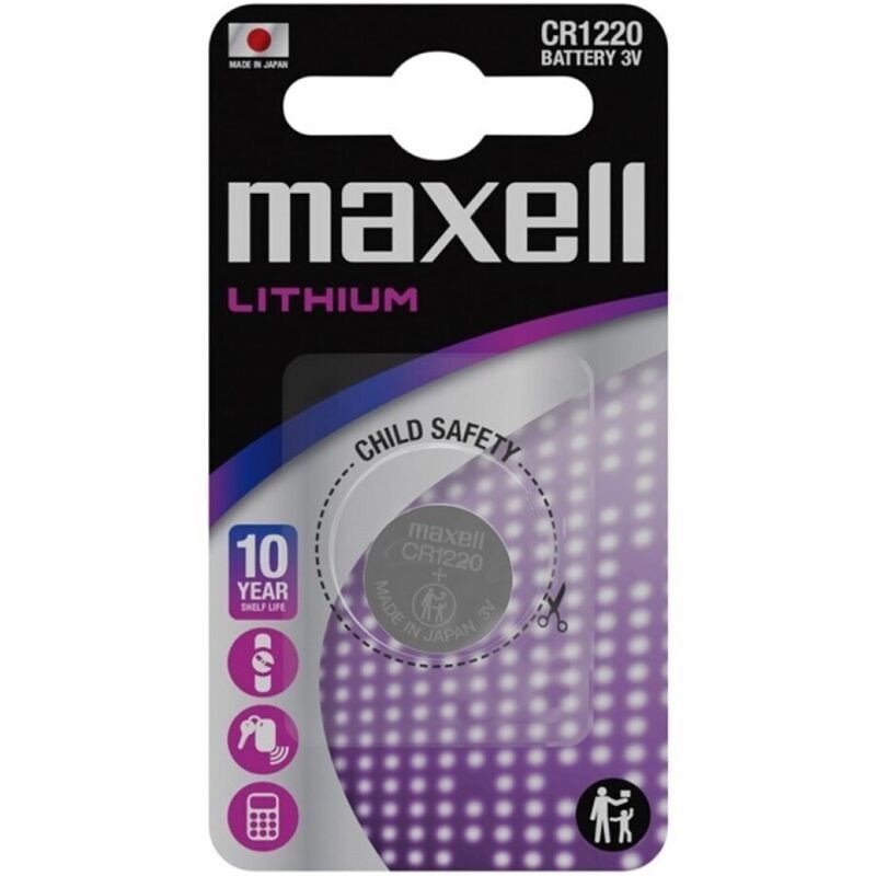MAXELL - BATERIA DE LÍTIO BOTÃO CR1220 3V BLISTER*1 - D-242561 - Dona Pimenta MAXELL - BATERIA DE LÍTIO BOTÃO CR1220 3V BLISTER*1 - D-242561 - Dona Pimenta